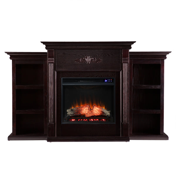 Sei Furniture Tennyson Touch Screen Electric Fireplace W Bookcases Fr8545