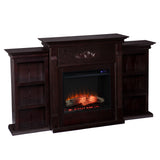 Sei Furniture Tennyson Touch Screen Electric Fireplace W Bookcases Fr8545