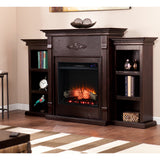 Sei Furniture Tennyson Touch Screen Electric Fireplace W Bookcases Fr8545