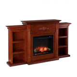 Sei Furniture Tennyson Touch Screen Electric Fireplace W Bookcases Fr8547