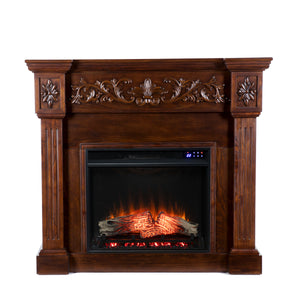 Sei Furniture Calvert Carved Touch Screen Electric Fireplace Fr9278