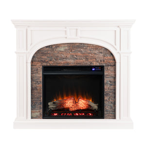 Sei Furniture Tanaya Touch Screen Electric Fireplace W Faux Stone Fr9624