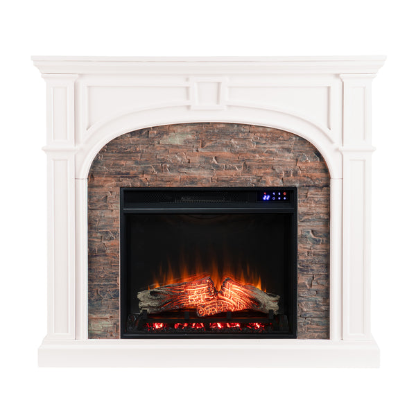 Sei Furniture Tanaya Touch Screen Electric Fireplace W Faux Stone Fr9624