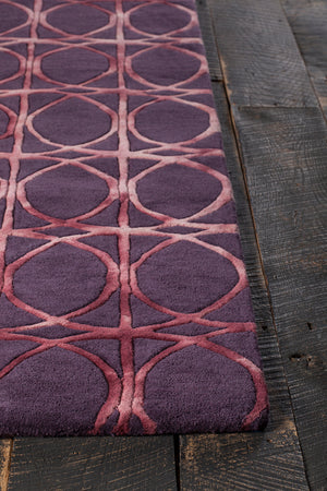 Chandra Rugs Fran 100% Wool Hand-Tufted Contemporay Rug Brown/Charcoal 7'9 x 10'6