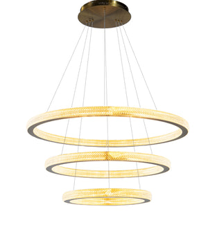 Bethel Sand Gold LED Chandelier in Metal & Acrylic