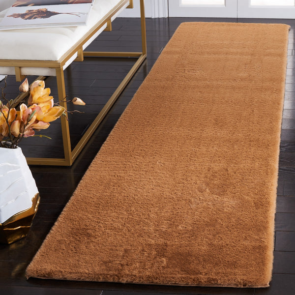 Safavieh Faux Rabbit Fur 500 Power Loomed 100% Polyester Pile Solid & Tonal Rug FRF500T-8