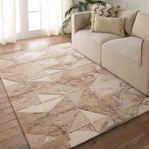 Jaipur Living Fragment Agate FRG06 Hand Tufted 65% Viscose 35% Wool Geometric Area Rug Taupe 65% Viscose 35% Wool RUG155996