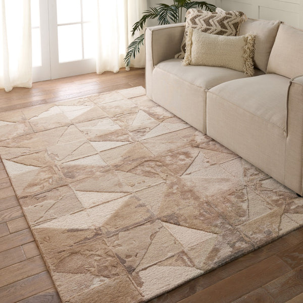 Jaipur Living Fragment Agate FRG06 Hand Tufted 65% Viscose 35% Wool Geometric Area Rug Taupe 65% Viscose 35% Wool RUG155996