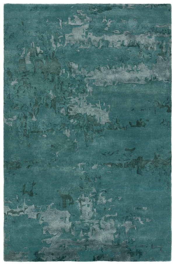 Jaipur Living Fragment Astris FRG08 Hand Tufted 65% Viscose 35% Wool Abstract Area Rug Teal 65% Viscose 35% Wool RUG156006