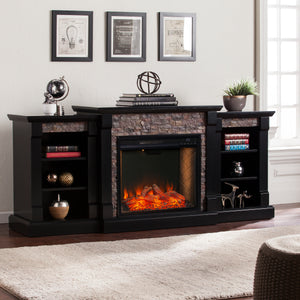Sei Furniture Gallatin Smart Fireplace W Bookcases Fs8525