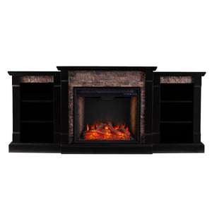Sei Furniture Gallatin Smart Fireplace W Bookcases Fs8525