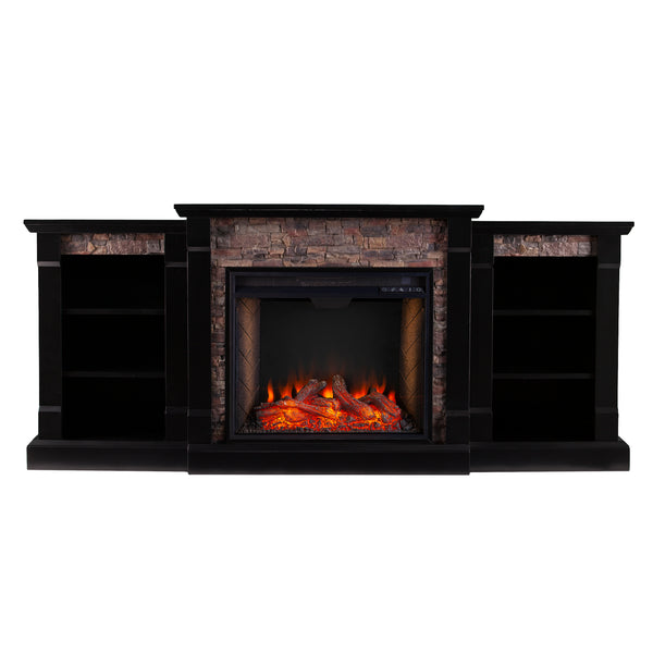 Sei Furniture Gallatin Smart Fireplace W Bookcases Fs8525
