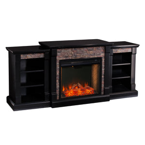Sei Furniture Gallatin Smart Fireplace W Bookcases Fs8525