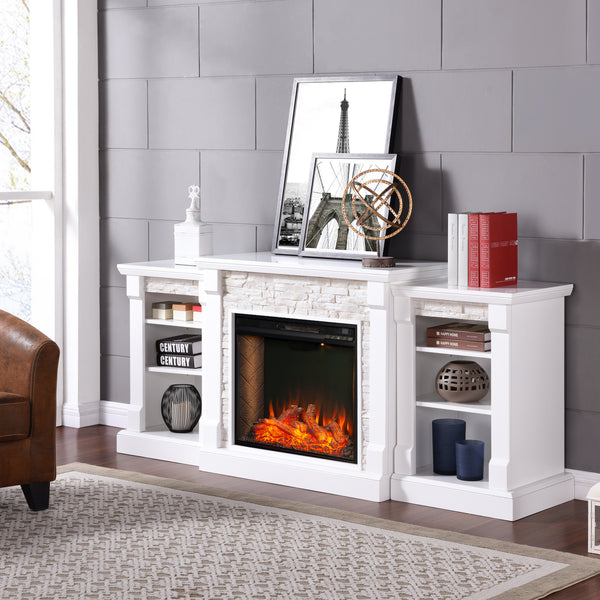 Sei Furniture Gallatin Smart Fireplace W Bookcases Fs8526