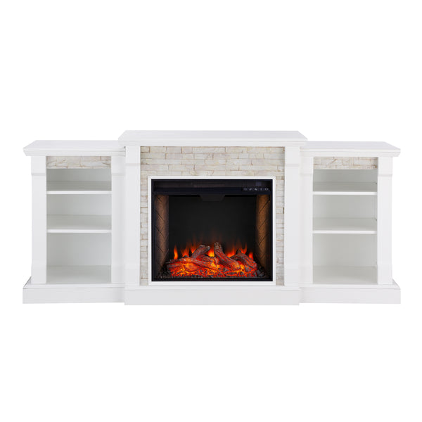 Sei Furniture Gallatin Smart Fireplace W Bookcases Fs8526