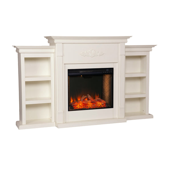 Sei Furniture Tennyson Smart Bookcase Fireplace Fs8544