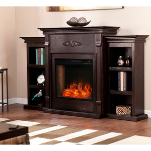 Sei Furniture Tennyson Smart Bookcase Fireplace Fs8545