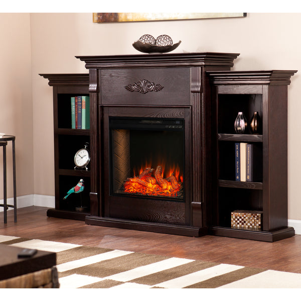 Sei Furniture Tennyson Smart Bookcase Fireplace Fs8545