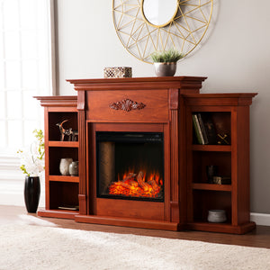 Sei Furniture Tennyson Smart Bookcase Fireplace Fs8547