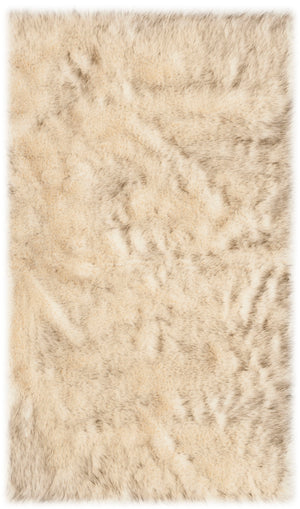 Faux Sheep Skin 438 Power Loomed Japanese Acrylic Rug in Creme, Black 3ft x 5ft