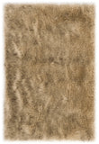 Faux Sheep Skin 438 Power Loomed Japanese Acrylic Rug in Light Grey, Black 3ft x 5ft