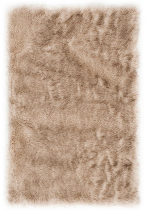 Faux Sheep Skin 446 Power Loomed Japanese Acrylic Rug in Beige, Brown 3ft x 5ft