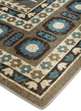 Foster Vinatge Style Kilim Rug, Dark Gray/Capri Blue, 7ft-10in x 11ft Area Rug