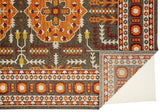 Foster Vinatge Style Kilim, Vermillion Orange/Gray, 7ft - 10in x 11ft Area Rug