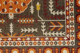 Foster Vinatge Style Kilim, Vermillion Orange/Gray, 7ft - 10in x 11ft Area Rug