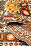 Foster Vinatge Style Kilim, Vermillion Orange/Gray, 7ft - 10in x 11ft Area Rug