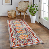 Foster Vinatge Style Kilim, Vermillion Orange/Gray, 2ft-10in x 7ft-10in, Runner