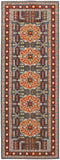 Foster Vinatge Style Kilim, Vermillion Orange/Gray, 2ft-10in x 7ft-10in, Runner