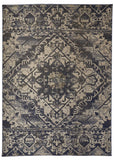 Foster intage Medallion Rug, Blue Indigo/Gray, 4ft-3in x 6ft-3in Accent Rug