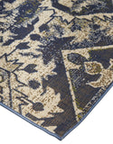 Foster intage Medallion Rug, Blue Indigo/Gray, 4ft-3in x 6ft-3in Accent Rug