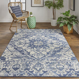 Foster intage Medallion Rug, Blue Indigo/Gray, 4ft-3in x 6ft-3in Accent Rug