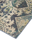 Foster intage Medallion Rug, Crystal Teal/Green/Tan, 6ft-5in x 9ft-6in Area Rug