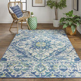 Foster intage Medallion Rug, Crystal Teal/Green/Tan, 7ft - 10in x 11ft Area Rug