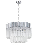 Bethel Chrome Chandelier in Stainless Steel & Crystal