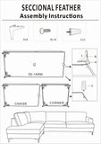 LH Imports Feather Right Sectional FTH027-CL