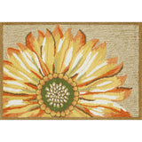 Trans-Ocean Liora Manne Frontporch Sunflower Novelty Indoor/Outdoor Hand Tufted 80% Polyester/20% Acrylic Rug Yellow 5' Round