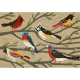 Trans-Ocean Liora Manne Frontporch Birds Novelty Indoor/Outdoor Hand Tufted 80% Polyester/20% Acrylic Rug Multi 5' x 7'6"