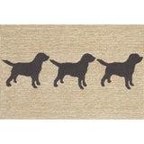 Trans-Ocean Liora Manne Frontporch Doggies Novelty Indoor/Outdoor Hand Tufted 80% Polyester/20% Acrylic Rug Black 5' x 7'6"