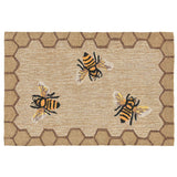 Trans-Ocean Liora Manne Frontporch Honeycomb Bee Novelty Indoor/Outdoor Hand Tufted 80% Polyester/20% Acrylic Rug Natural 5' x 7'6"