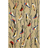 Frontporch Birds Novelty Indoor/Outdoor Hand Tufted 80% Polyester/20% Acrylic Rug