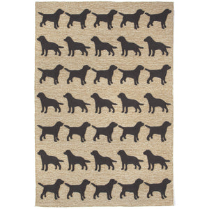 Trans-Ocean Liora Manne Frontporch Doggies Novelty Indoor/Outdoor Hand Tufted 80% Polyester/20% Acrylic Rug Black 5' x 7'6"