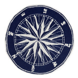 Trans-Ocean Liora Manne Frontporch Compass Novelty Indoor/Outdoor Hand Tufted 80% Polyester/20% Acrylic Rug Navy 5' Round