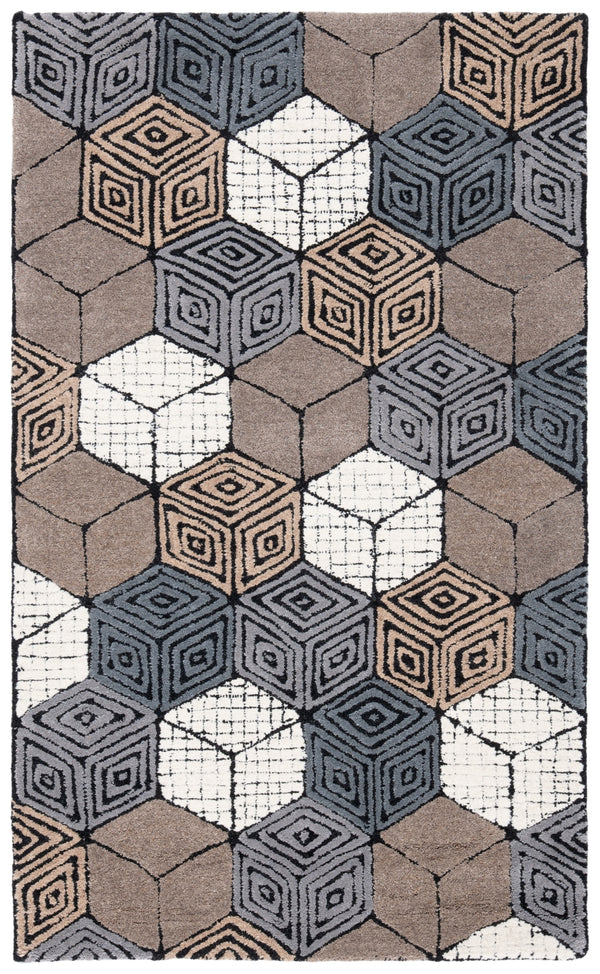 Fifth Avenue 130 Hand Tufted 100% Wool Pile Rug Ivory / Grey 100% wool Pile FTV130F-3