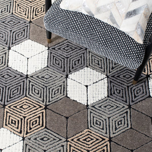 Fifth Avenue 130 Hand Tufted 100% Wool Pile Rug Ivory / Grey 100% wool Pile FTV130F-5