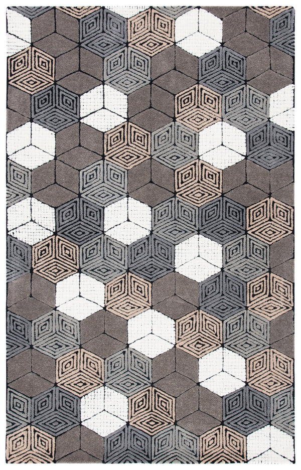 Fifth Avenue 130 Hand Tufted 100% Wool Pile Rug Ivory / Grey 100% wool Pile FTV130F-5