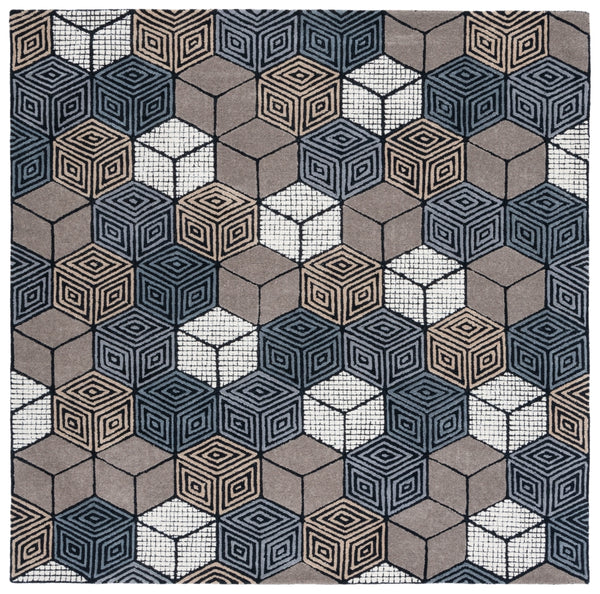 Fifth Avenue 130 Hand Tufted 100% Wool Pile Rug Ivory / Grey 100% wool Pile FTV130F-7SQ